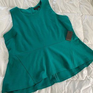 Eloquii Teal Sleeveless Peplum Top